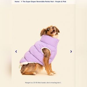 ✨ (NWT!) Little Beast Dog Vest - The Super Duper Reversible Parka Vest